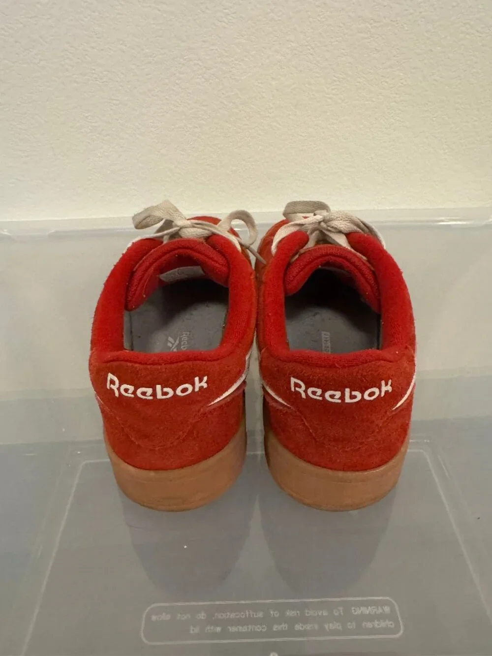 Reebok Forte Lounger Double-Up Red Suede Gum Sneakers Women's 7.5